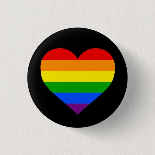 "RAINBOW HEART" 1,25 inch Ronde Button 3,2 Cm (Voorkant)