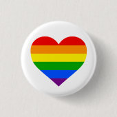 "RAINBOW HEART" 1,25 inch Ronde Button 3,2 Cm (Voorkant)