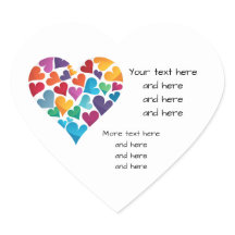 Rainbow Heart, aanpassen met uw eigen tekst,