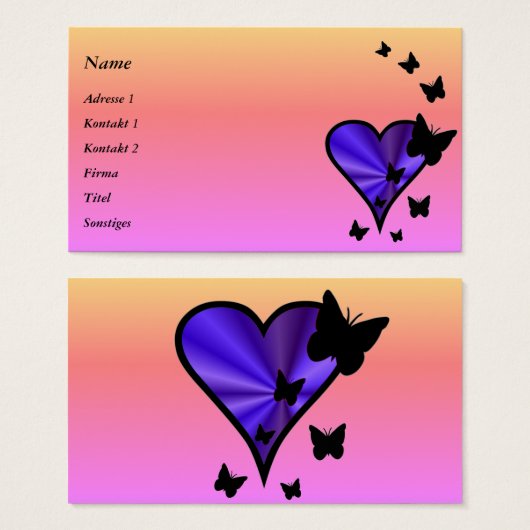 Rainbow heart and Butterfly (Devant & derrière)