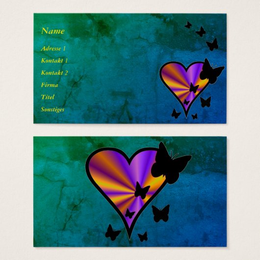 Rainbow heart and Butterfly (Devant & derrière)