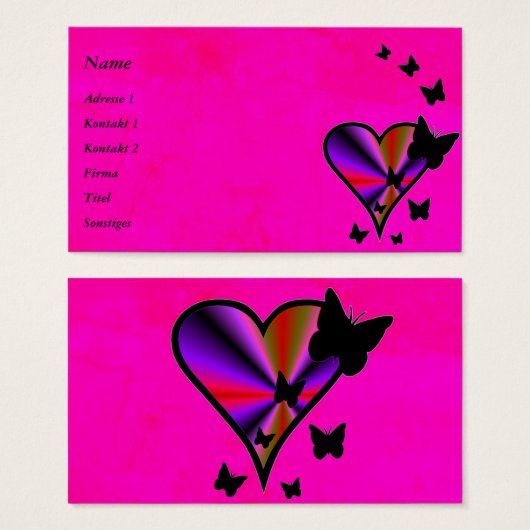 Rainbow heart and Butterfly (Devant & derrière)