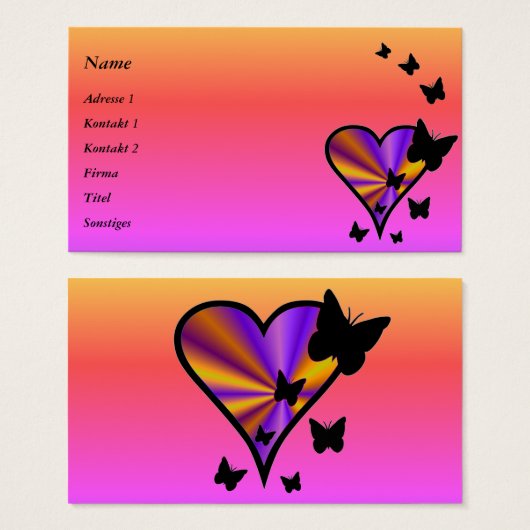 Rainbow heart and Butterfly (Devant & derrière)