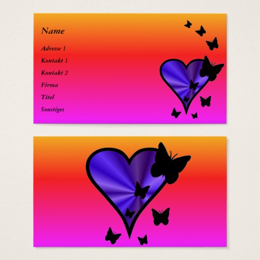 Rainbow heart and Butterfly (Devant & derrière)