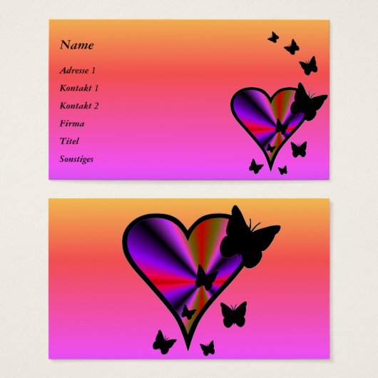 Rainbow heart and Butterfly (Devant & derrière)