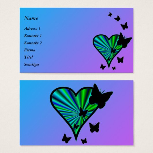 Rainbow heart and Butterfly (Devant & derrière)