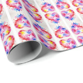 Rainbow Heart Art Wrap, Hedendaags Romantisch Cade Cadeaupapier (Rol Hoek)