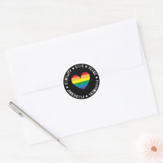 Rainbow Heart Badge Ronde Sticker