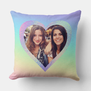Rainbow Heart Best Friends Custom Photo Kussen