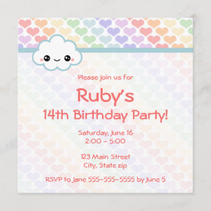 Rainbow Heart Birthday Kaart