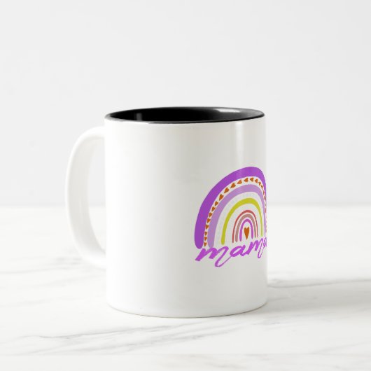 Rainbow Heart Boho Doodle Mama Mug (Devant gauche)