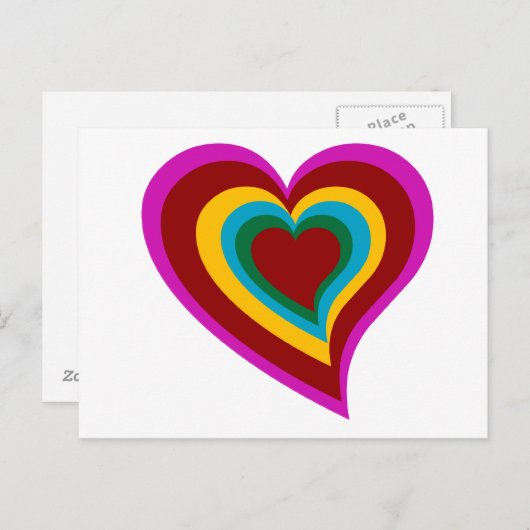 Rainbow Heart Briefkaart (Voorkant / Achterkant)