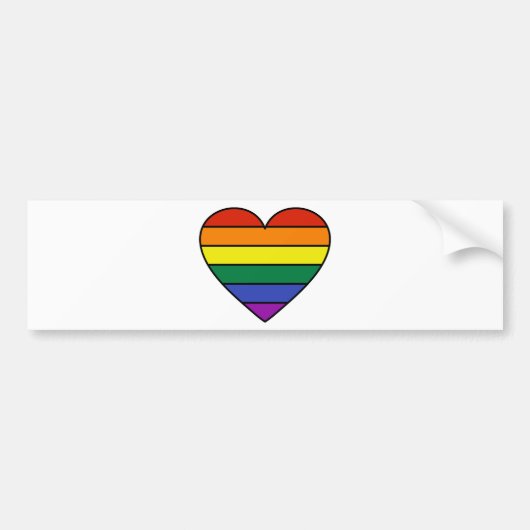 Rainbow Heart Bumpersticker (Voorkant)