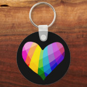 Rainbow Heart Button Sleutelhanger (Voorkant)
