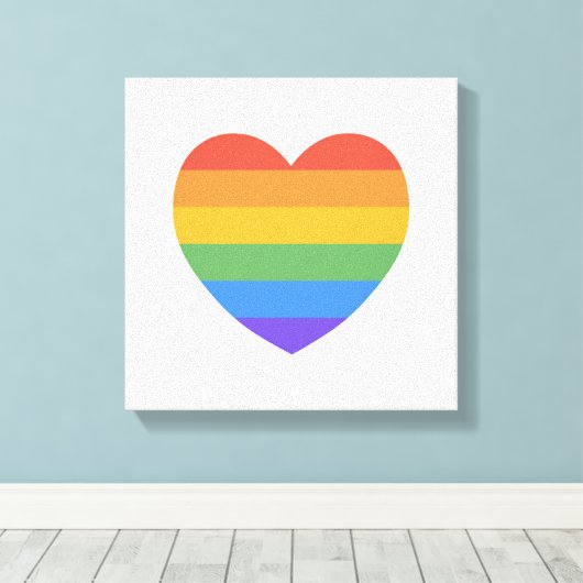 Rainbow Heart Canvas Afdruk (Insitu (Houten vloer))