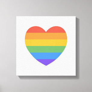 Rainbow Heart Canvas Afdruk