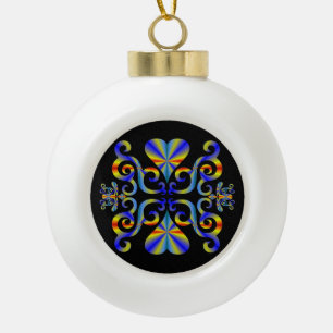 Rainbow Heart en Lily Keramische Bal Ornament