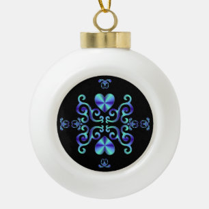 Rainbow Heart en Lily Keramische Bal Ornament