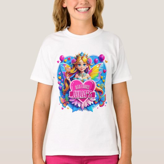 Rainbow Heart Fairy Magic Art, Verjaardagscadeaus T-shirt (Voorkant)