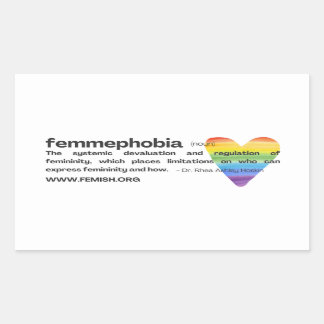 Rainbow Heart FEMMEPHOBIA-Sticker Rechthoekige Sticker