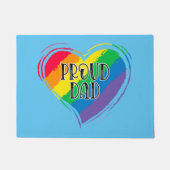 Rainbow Heart Flag Proud Dad LGBT Gay Pride Month Deurmat (Voorkant)