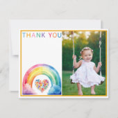 Rainbow Heart-foto bedankt met wolken (Voorkant)