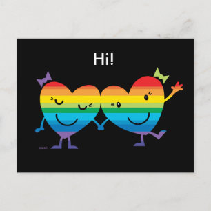 Rainbow Heart Gals Briefkaart