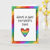 Rainbow Heart Gay Vaderdag Kaart (Gele Bloem)
