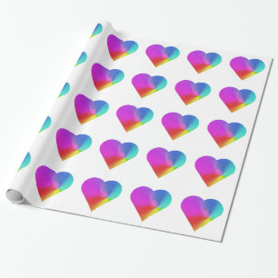Rainbow Heart Gift Wrapping Paper Cadeaupapier