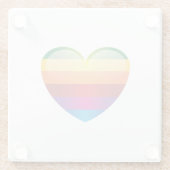 Rainbow Heart Glazen Onderzetter (Achterkant)