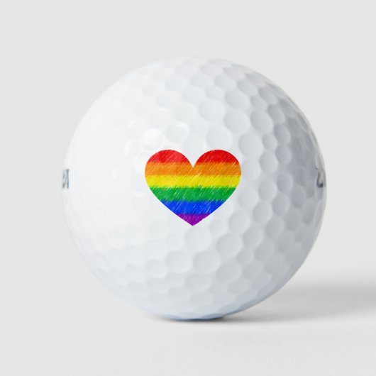 Rainbow Heart Golfballen (Voorkant)