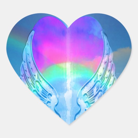 Rainbow Heart Hart Sticker (Voorkant)