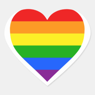 RAINBOW HEART HART STICKER