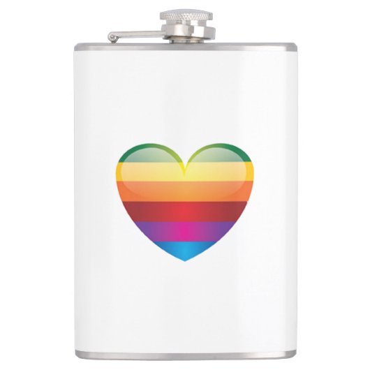 Rainbow Heart Heupfles (Voorkant)