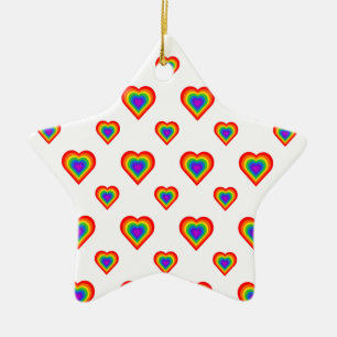 Rainbow Heart Keramisch Ornament