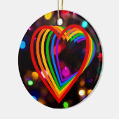 Rainbow Heart Keramisch Ornament (Links)