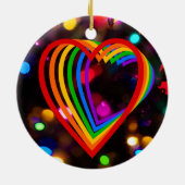 Rainbow Heart Keramisch Ornament (Achterkant)