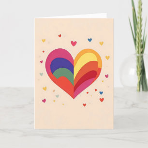 Rainbow Heart kleurrijk Feestdagen Kaart