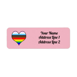 Rainbow Heart Label