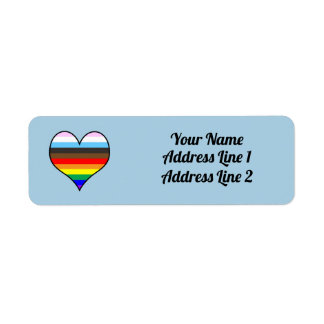 Rainbow Heart Label