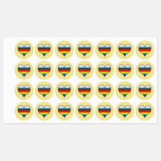 Rainbow Heart Labels
