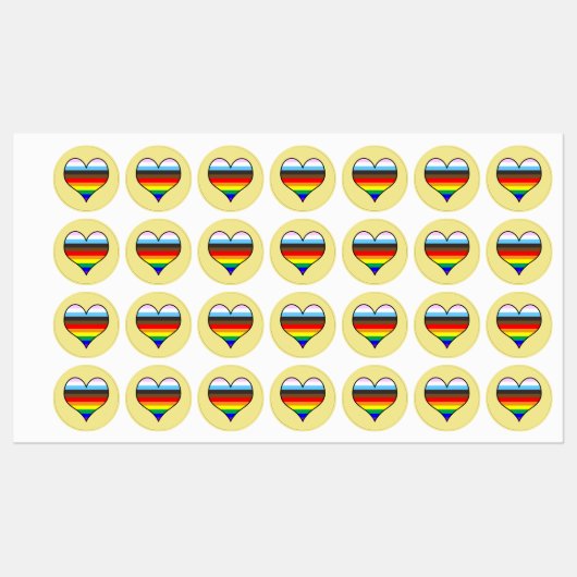 Rainbow Heart Labels (Vel)