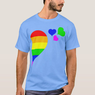 Rainbow Heart LGB Lesbian Gay Couple LGBQ Valentin T-shirt