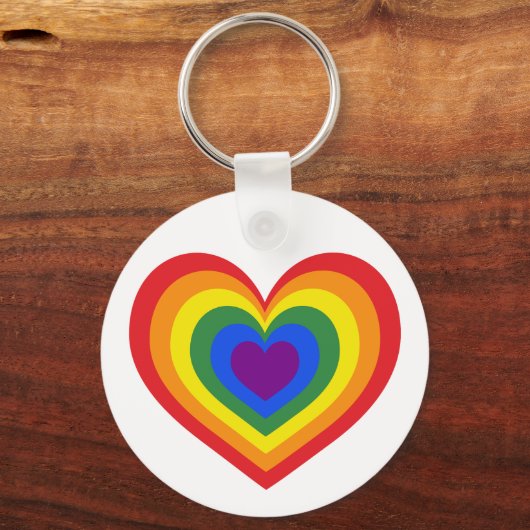 Rainbow Heart LGBTQ Pride Sleutelhanger (Voorkant)