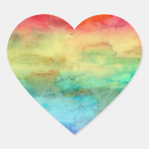 Rainbow Heart Liefde Vrolijk Helder Hart Sticker