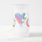 Rainbow Heart Lily en Butterfly Matglas Bierpul (Center)