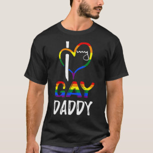 Rainbow Heart Love Gay Dad Lgbetq Lgbt Pride Mont T-shirt