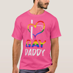 Rainbow Heart Love Gay Dad LGBTQ LGBT Pride Mont T-shirt