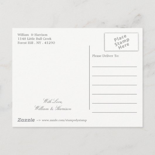 Rainbow Heart Love is Liefde Bruiloft Save The Dat Aankondigingskaart (Achterkant)