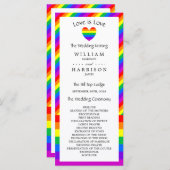 Rainbow Heart Love is Liefde Trouwprogramma Programma (Voorkant / Achterkant)